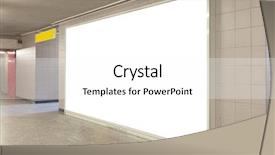  Presentation with function hall - Cool new PPT theme with blank billboard located in underground backdrop and a white colored foreground