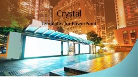  Presentation with bus stop - Amazing PPT theme having blank billboard on bus stop backdrop and a red colored foreground