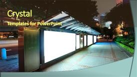  Presentation with stop light - Cool new presentation theme with blank billboard on bus stop backdrop and a tawny brown colored foreground