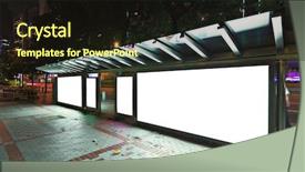  Presentation with bus stop - Amazing presentation theme having blank billboard on bus stop backdrop and a wine colored foreground