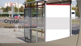  Presentation with bus stop - Audience pleasing slide set consisting of blank billboard on bus stop backdrop and a light gray colored foreground
