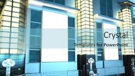  Presentation with street lights - Beautiful presentation design featuring caring father feeding his baby backdrop and a  colored foreground.