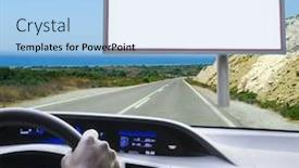  Presentation with blank - Colorful presentation design enhanced with blank billboard seen from a car backdrop and a light blue colored foreground