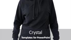  Presentation with black female - Colorful presentation theme enhanced with blank-black-female-hoodie-isolated backdrop and a dark gray colored foreground
