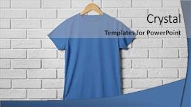  Presentation with brick - Amazing slide set having blank blue t-shirt backdrop and a light gray colored foreground
