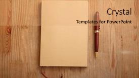  Presentation with closed - Presentation design featuring blank book closed with pen background and a  colored foreground