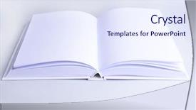  Presentation with light book - Slide set enhanced with blank book on light gray background background and a sky blue colored foreground