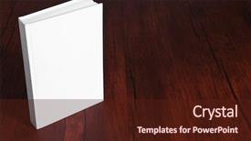  Presentation with blank note book and wooden - Audience pleasing theme consisting of blank book on wooden background backdrop and a tawny brown colored foreground
