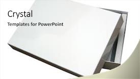  Presentation with clipping - Presentation theme enhanced with blank box isolated on white background and a white colored foreground