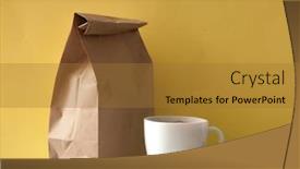  Presentation with brown paper bag - Colorful PPT theme enhanced with blank-brown-paper-bag backdrop and a gold colored foreground