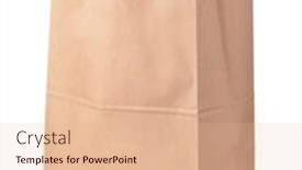  Presentation with brown paper bag - Presentation theme having blank-brown-shopping-kraft-paper background and a coral colored foreground