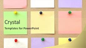  Presentation with bulletin board - Slide deck having blank bulletin board - reminder notes on the bright background and a blonde colored foreground