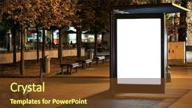  Presentation with advertising - Amazing slide set having blank bus stop advertising billboard backdrop and a tawny brown colored foreground