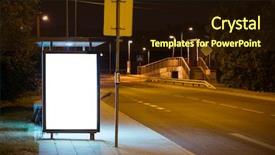  Presentation with stop light - Cool new slide deck with blank bus stop advertising billboard backdrop and a wine colored foreground