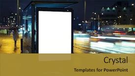 Presentation with bus stop - Presentation design consisting of blank bus stop advertising billboard background and a gold colored foreground