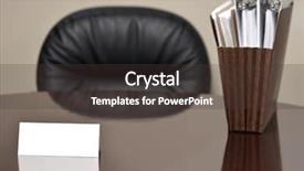  Presentation with business card - Slide deck having blank business card on desk background and a dark gray colored foreground