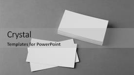  Presentation with business cards - Amazing presentation theme having blank business cards on grey background backdrop and a light gray colored foreground