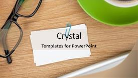  Presentation with business cards - Beautiful slides featuring blank business cards over office backdrop and a coral colored foreground