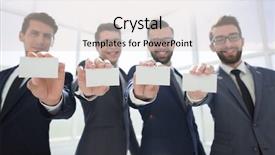  Presentation with welcome - Beautiful theme featuring blank business cards backdrop and a soft green colored foreground