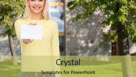  Presentation with casual young people - Amazing theme having people concept - smiling young woman backdrop and a yellow colored foreground