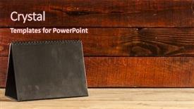  Presentation with dark vintage wood table texture - Beautiful presentation featuring blank calendar on wood table backdrop and a  colored foreground