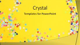 Presentation with firework - Amazing PPT theme having confetti on yellow background backdrop and a white colored foreground