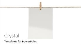  Presentation with blank - PPT theme having blank-card-hanging-on-clothesline background and a white colored foreground