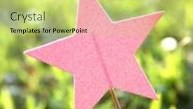  Presentation with green star - Slide deck with blank-card-in-the-shape background and a yellow colored foreground