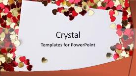  Presentation with confetti - Beautiful presentation theme featuring blank card on red and golden hearts confetti backdrop and a white colored foreground