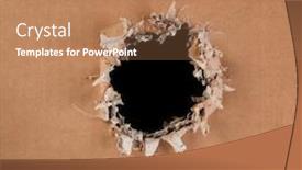  Presentation with black hole - Amazing slide deck having blank-cardboard-with-rough-ripped backdrop and a coral colored foreground