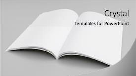  Presentation with magazines - Audience pleasing PPT theme consisting of blank catalog magazines book mock backdrop and a light gray colored foreground