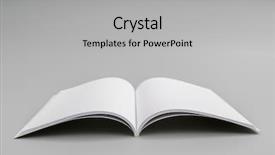  Presentation with magazines - Cool new slide deck with blank catalog magazines book mock backdrop and a light gray colored foreground