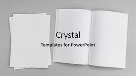  Presentation with blank note book and wooden - Slides with blank catalog magazines book mock background and a light gray colored foreground