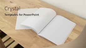  Presentation with magazines - Cool new slides with blank-catalog-magazines-book-mock backdrop and a soft green colored foreground