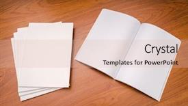  Presentation with magazines - Presentation featuring blank catalog magazines book mock background and a lemonade colored foreground