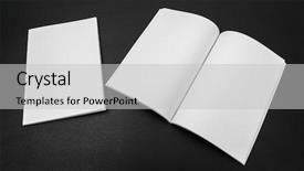  Presentation with magazines - Amazing slide deck having blank catalog magazines book mock backdrop and a light gray colored foreground