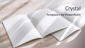  Presentation with magazines - Presentation design having blank catalog magazines book mock background and a white colored foreground