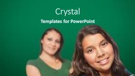  Presentation with mother board - PPT theme with blank chalk board behind proud hispanic mother and daughter student background and a ocean colored foreground