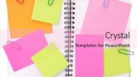  Presentation with notebook paper pieces of ready - Cool new slide set with blank checked notebook with notice backdrop and a  colored foreground