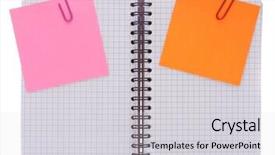  Presentation with notebook paper wiht clip - PPT layouts enhanced with blank checked notebook with notice background and a  colored foreground