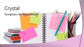  Presentation with notebook paper wiht clip - Audience pleasing PPT layouts consisting of blank checked notebook with notice backdrop and a  colored foreground