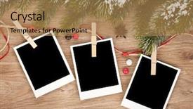  Presentation with decor - Cool new slide deck with blank christmas photo frames backdrop and a coral colored foreground