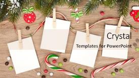  Presentation with fir tree - Amazing slide set having blank christmas photo frames backdrop and a lemonade colored foreground