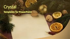  Presentation with letter - Presentation theme having blank christmas wish letter background and a tawny brown colored foreground