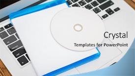  Presentation with blank - Amazing slide deck having blank compact disc with cover backdrop and a  colored foreground