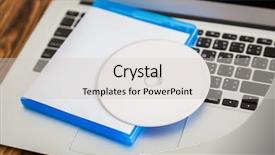  Presentation with laptop blank screen - Presentation theme consisting of blank compact disc with cover background and a  colored foreground