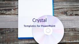  Presentation with wood - Amazing presentation theme having blank compact disc with cover backdrop and a  colored foreground