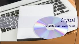  Presentation with blank - Theme enhanced with blank compact disc with cover background and a sky blue colored foreground