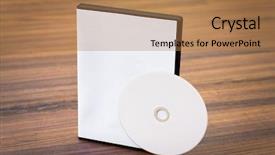  Presentation with cd cover - Audience pleasing slide set consisting of blank compact disc with cover backdrop and a coral colored foreground