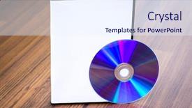  Presentation with wood - Slide deck consisting of blank compact disc with cover background and a sky blue colored foreground